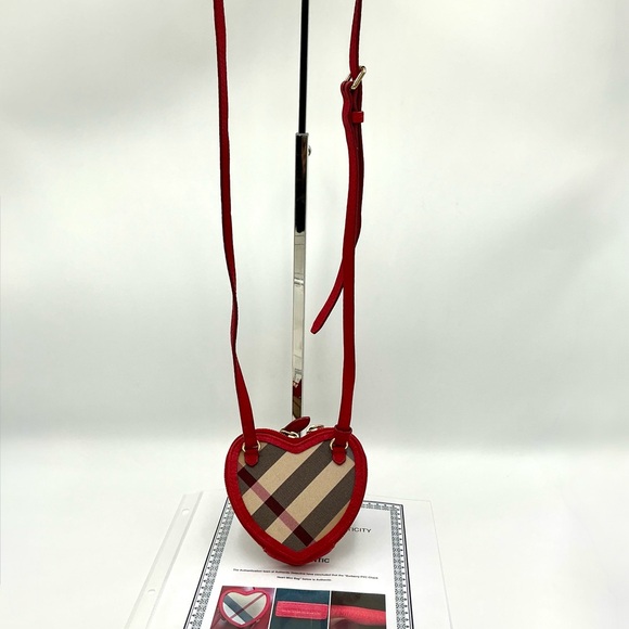 Burberry Red and Beige Heart Crossbody Bag #999 - Picture 2 of 4